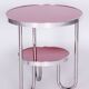 Small Czech Bauhaus Spruce and Chrome Side Table from Kovona, 1930s