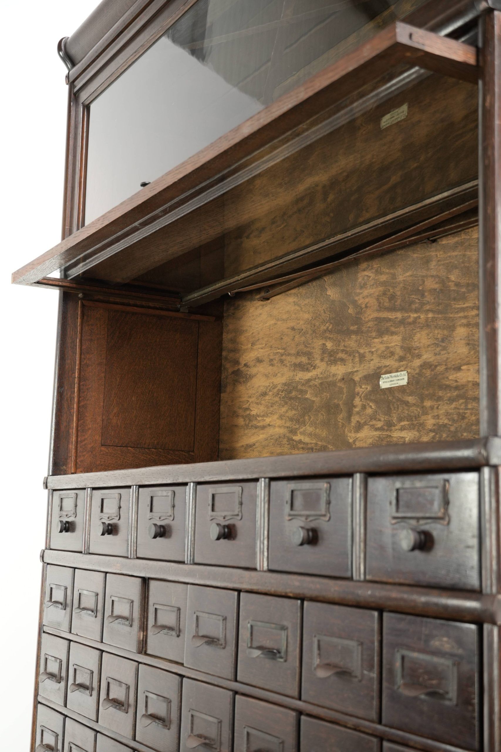 Original 19th century Globe Wernicke modular notary/office/pharmacy cabinet