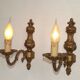 Pair Of Elegant Vintage French Traditional Style Bronze Single Wall Lights