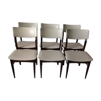Suite of 6 scandinavian chairs