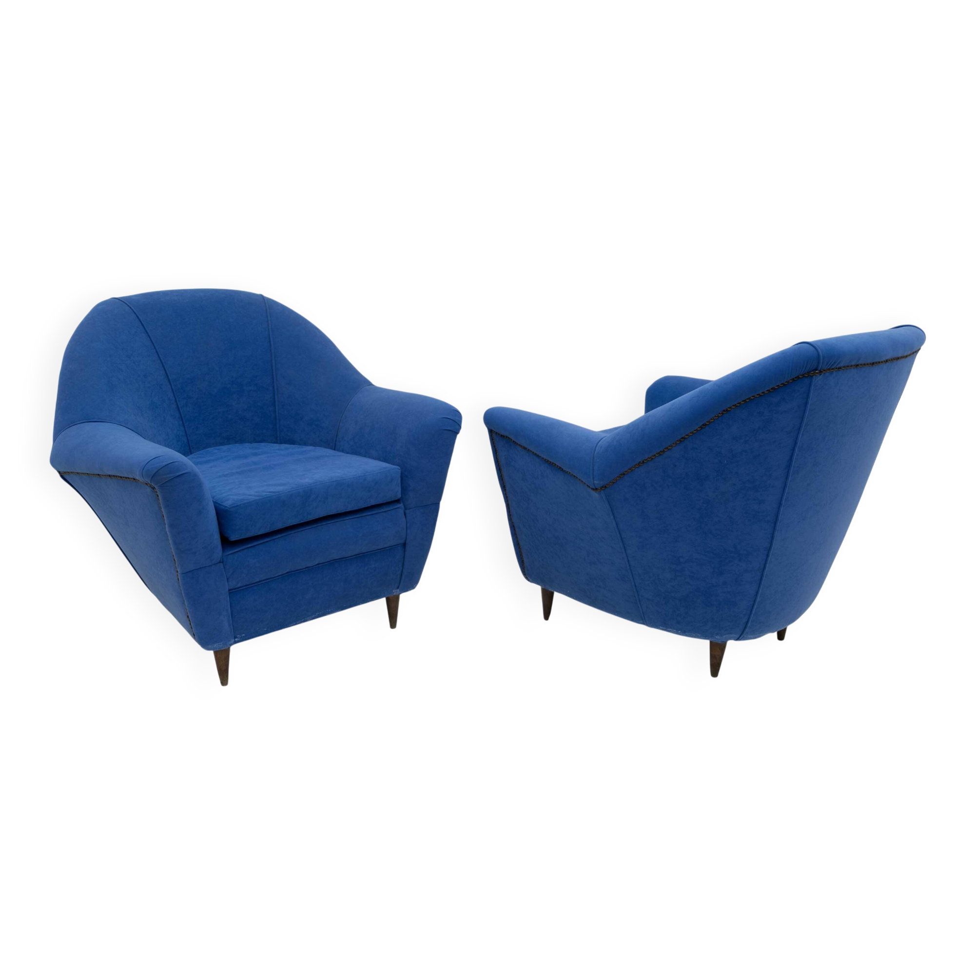 Pair of Ico Parisi MidCentury Modern Italian Armchairs for Ariberto Colombo