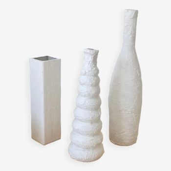 Trio of white vases