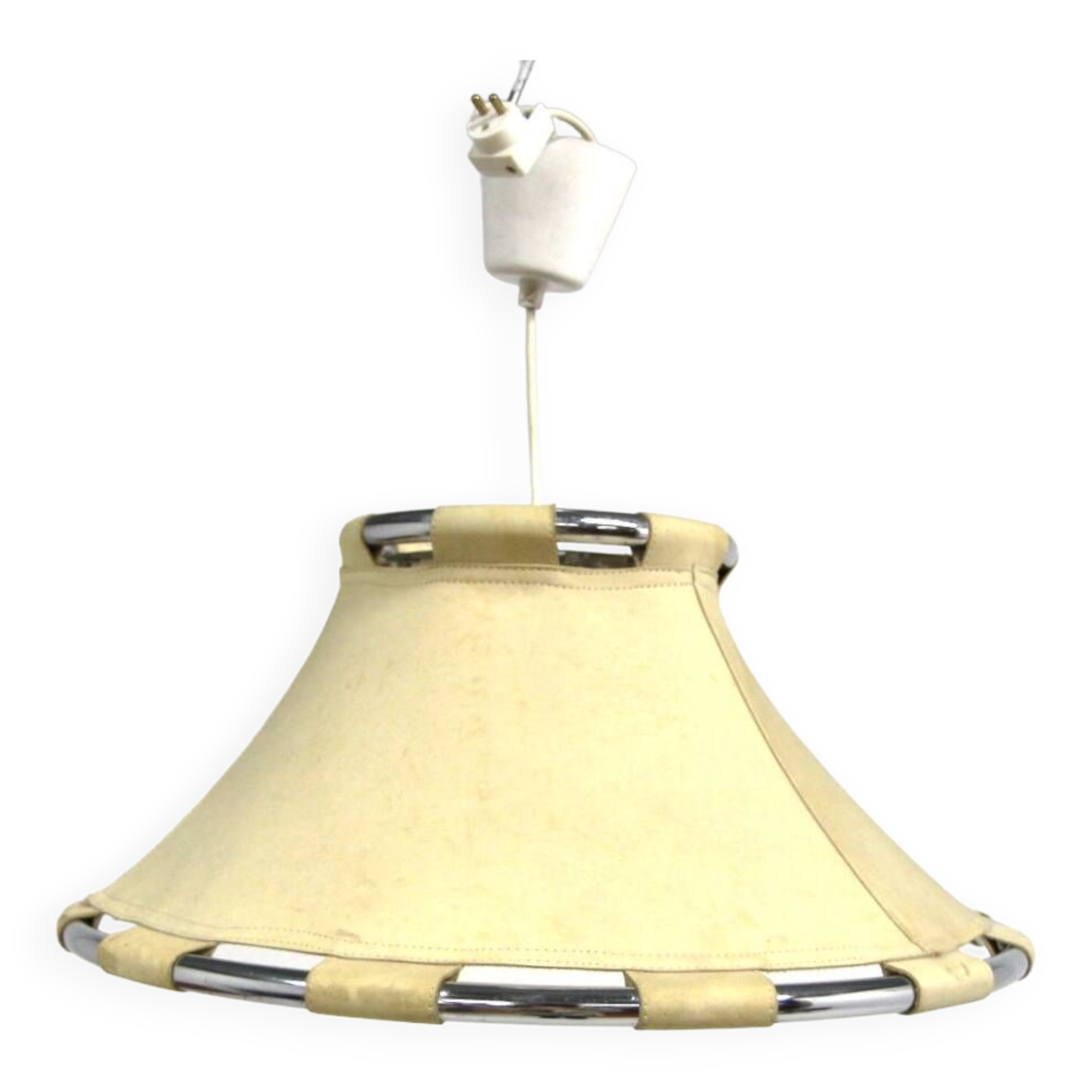 Scandinavian leather pendant light "Anna", Ateljé Lyktan, Sweden, 1970