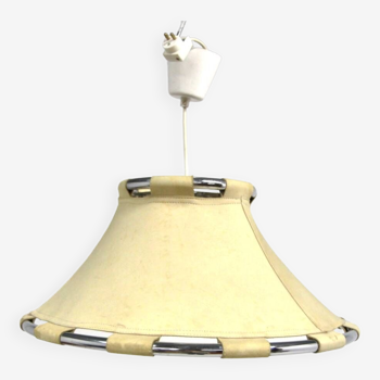 Scandinavian leather pendant light "Anna", Ateljé Lyktan, Sweden, 1970