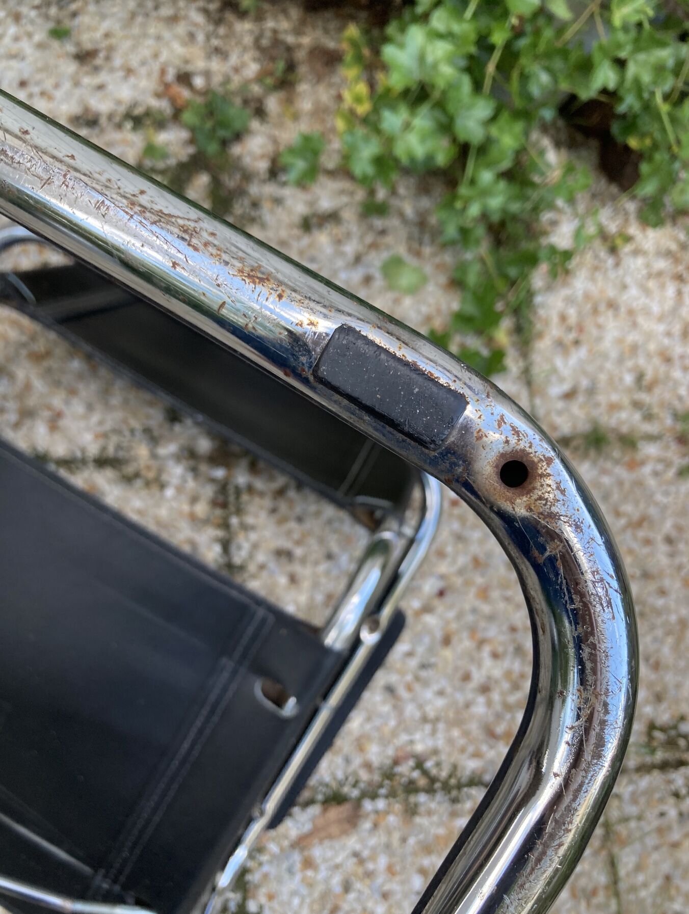 Vintage armchair in black leather