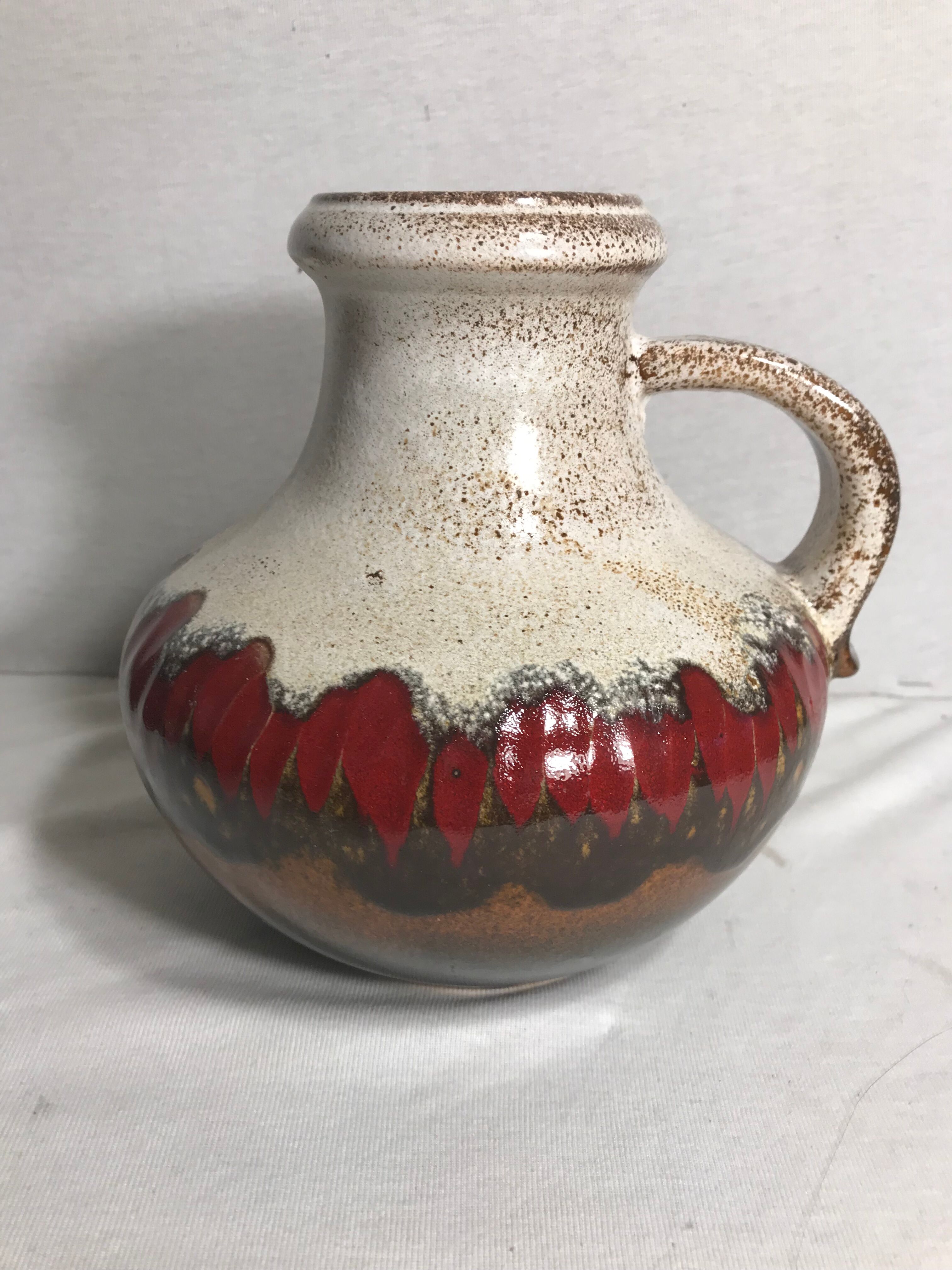 Old Scheurich glazed ceramic jug, 70's