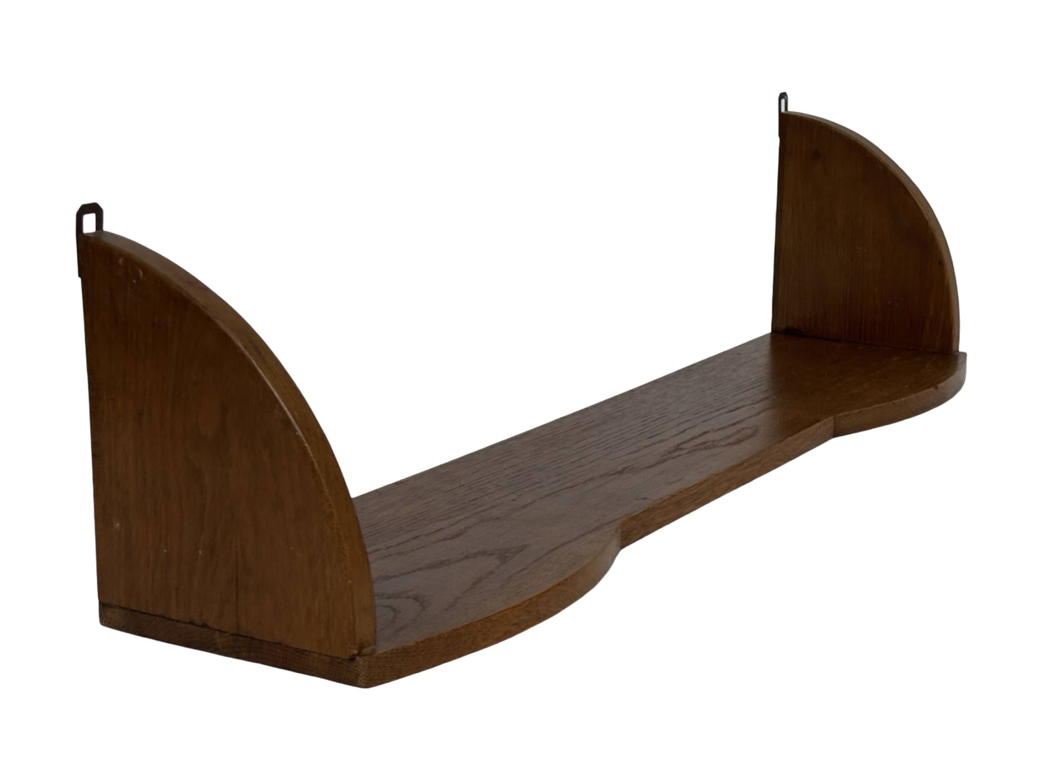 Vintage wooden wall shelve rack bookshelf in oak wood minimalist