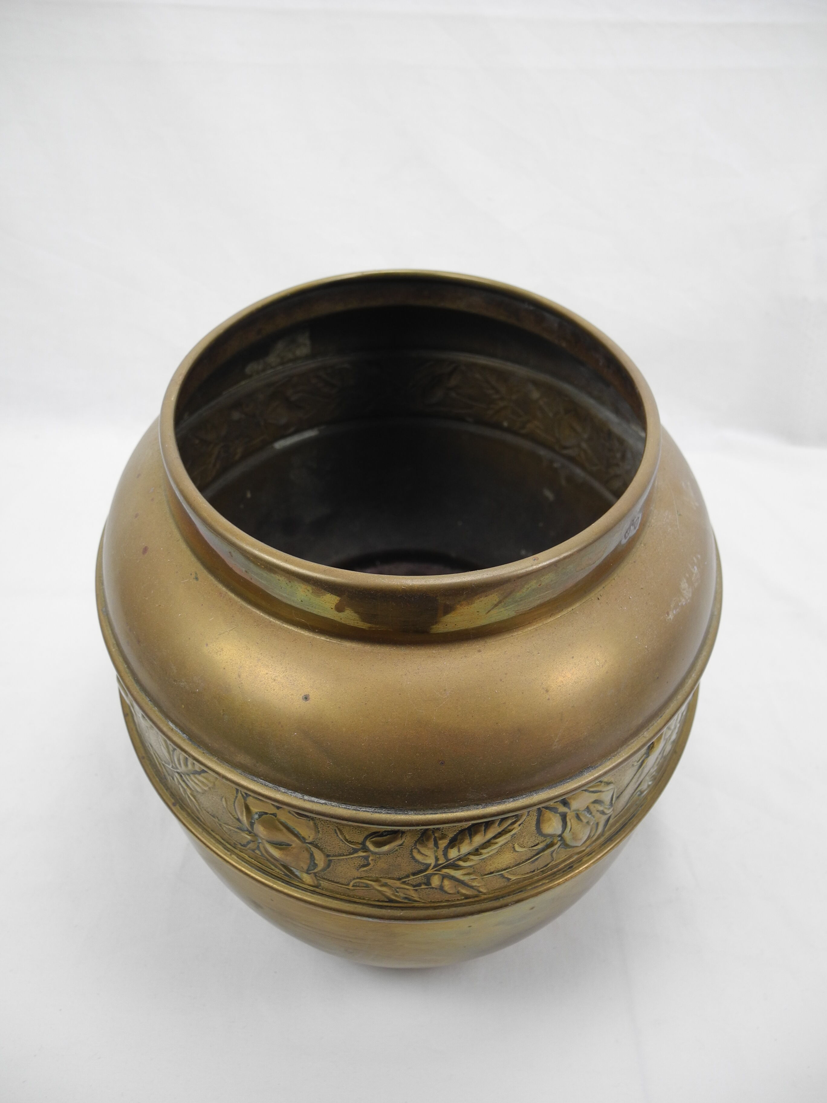 Old planter cache pot brass old brass plant flowers pot