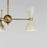 Brass Chandelier Sputnik Light - Vintage Italian Chandelier with 3 Arms