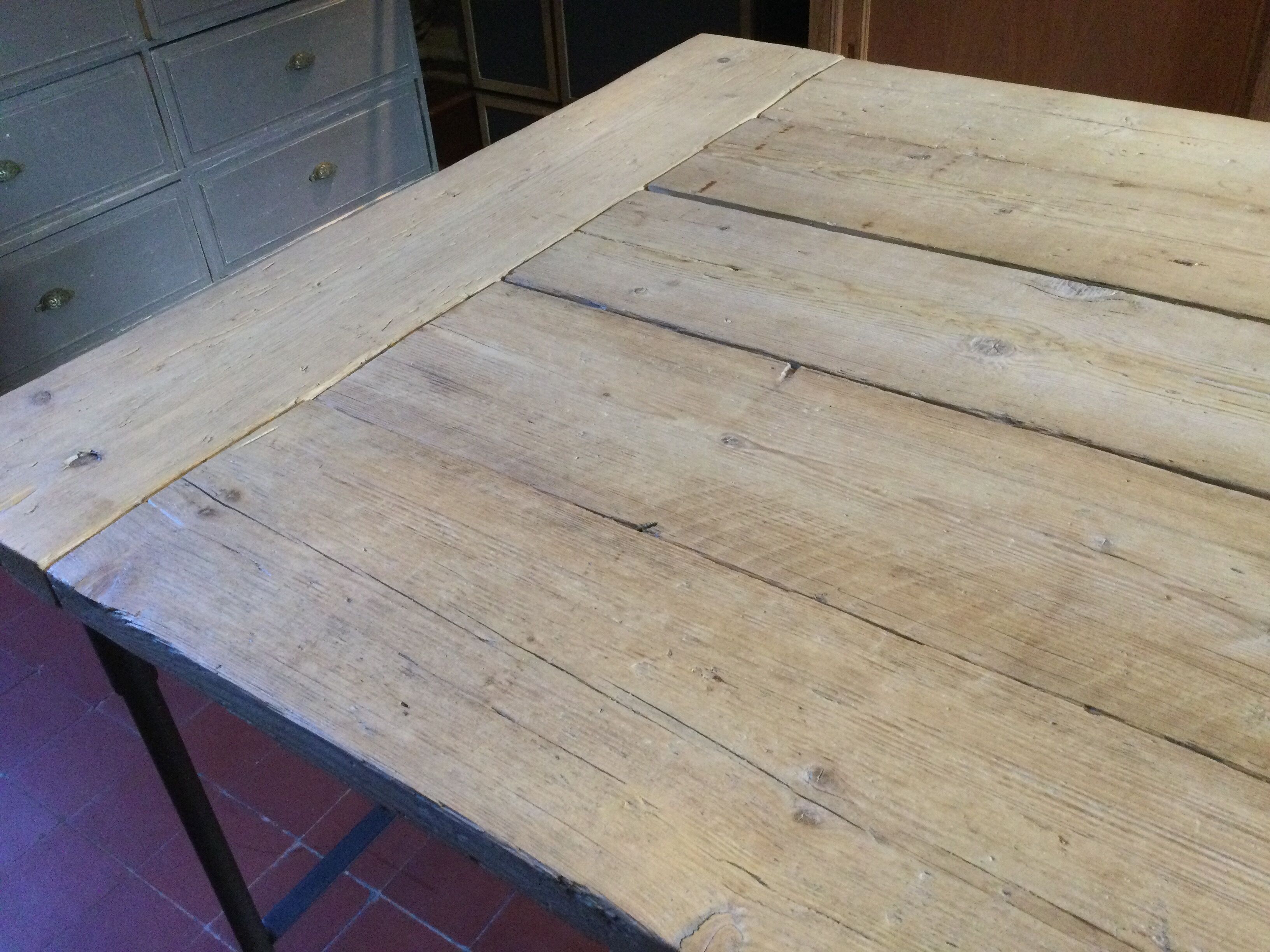 Wood and iron dining table
