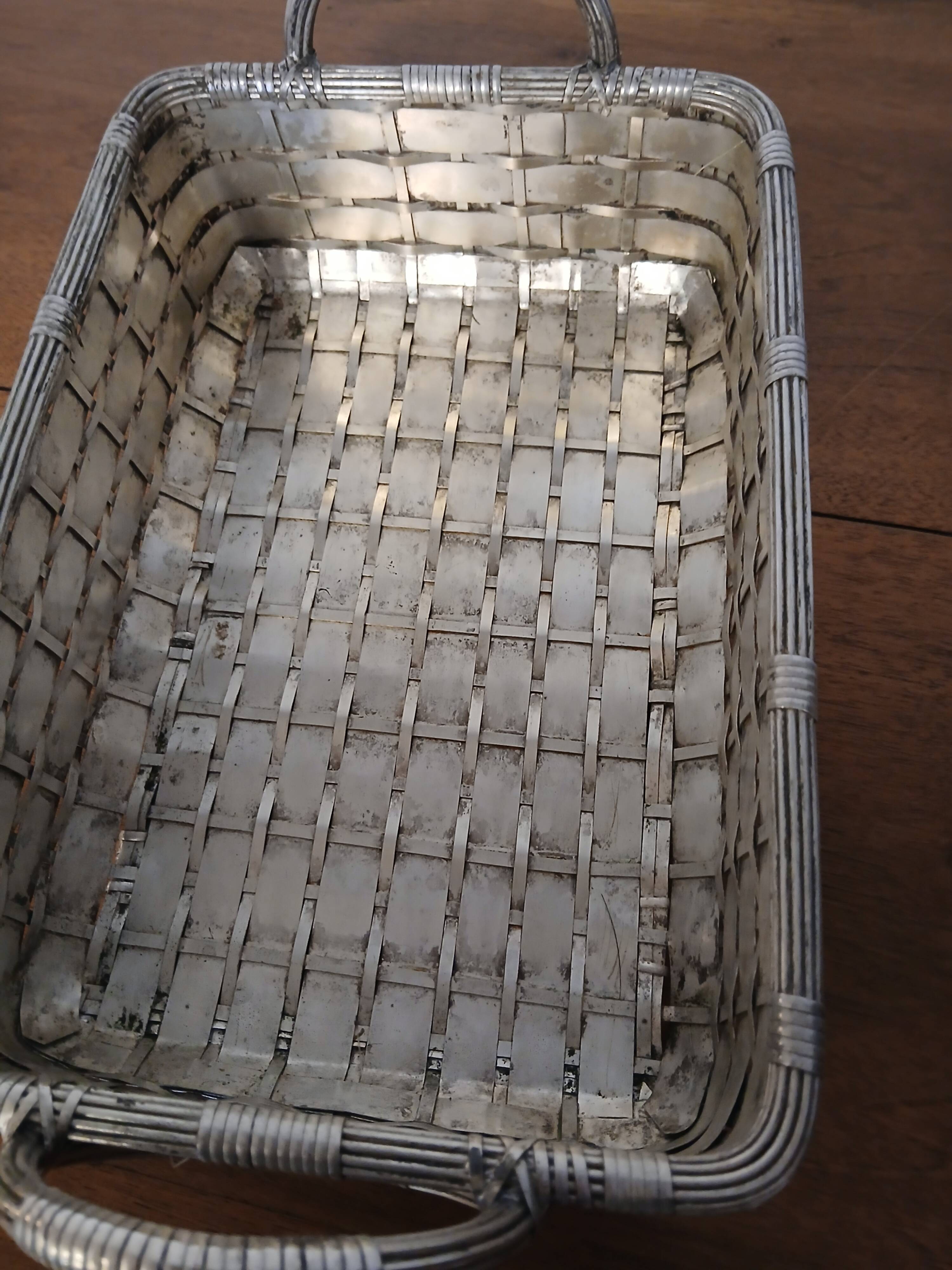 silver-plated bread basket