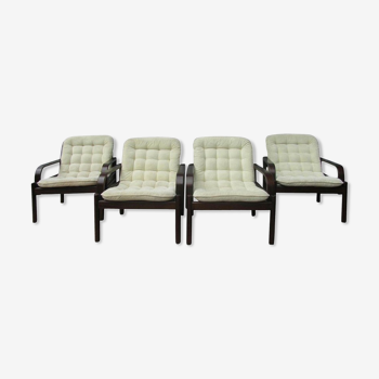 Lounge Easy Chairs by Bror Boije for Dux Miljo Expo, Sweden 1980s, Set of 4