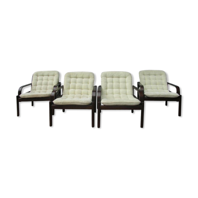 Lot de 4 fauteuils Bror Boije pour Dux Miljo Expo, Suède années 1980