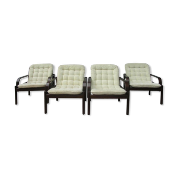 Lot de 4 fauteuils Bror Boije pour Dux Miljo Expo, Suède années 1980