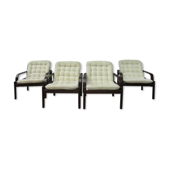 Lounge Easy Chairs by Bror Boije for Dux Miljo Expo, Sweden 1980s, Set of 4