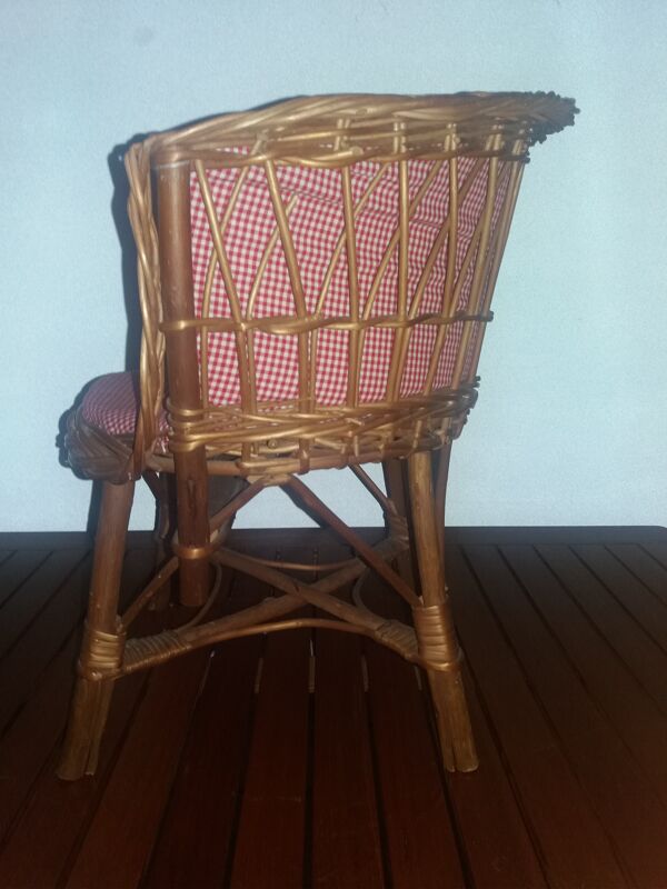 Fauteuil enfant rotin et osier