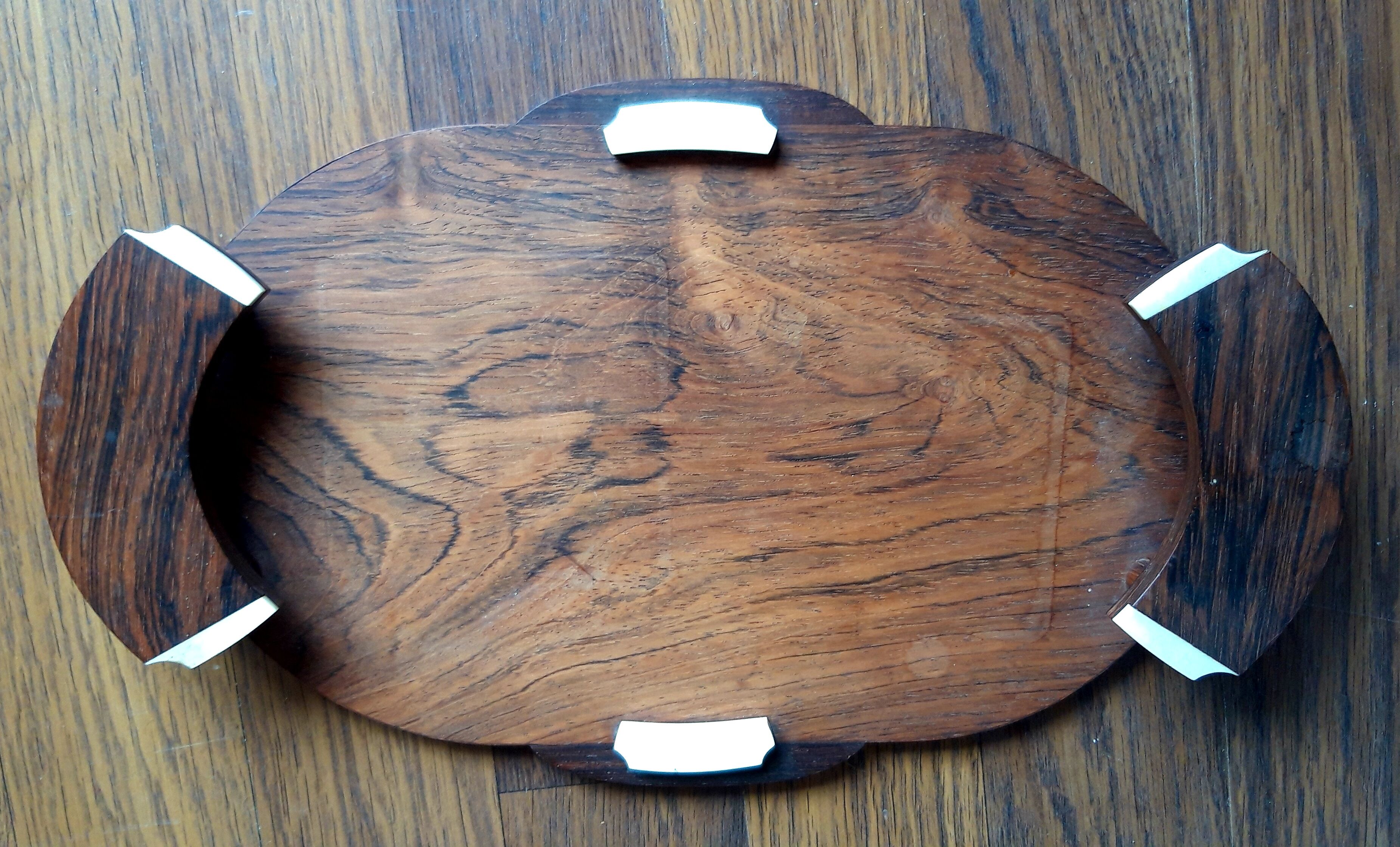 Plateau art deco palissandre & ivoire