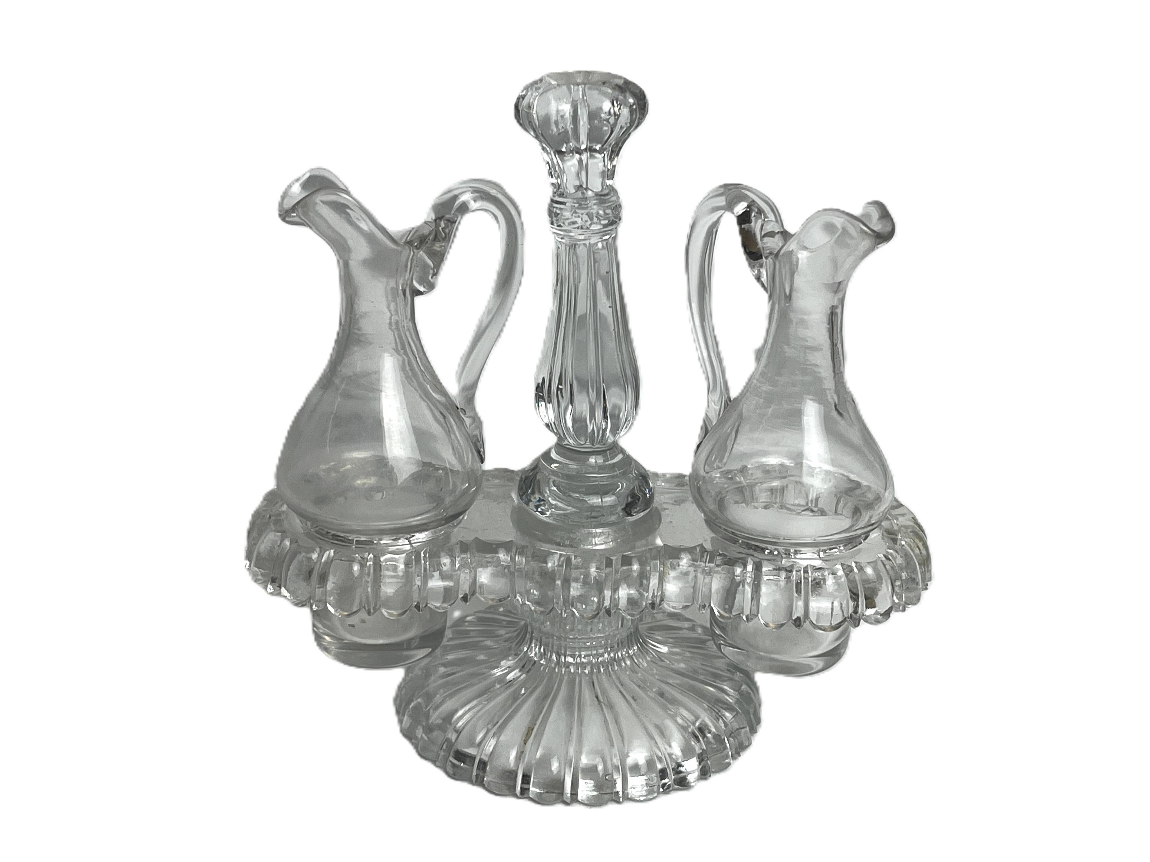 Tableware, two moulded glass table servants from the early 20th century.