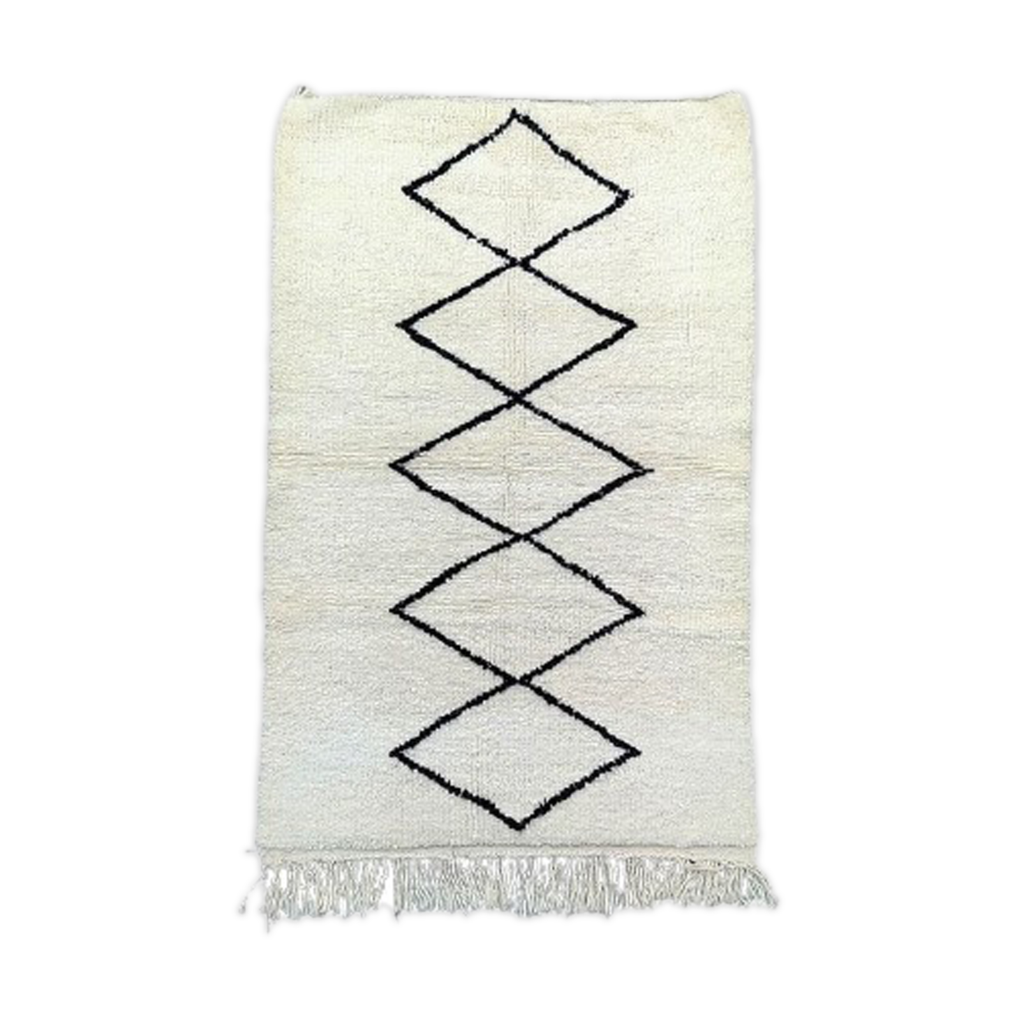 Carpet berbere Beni Ouarain black diamonds  100 X 160 cm