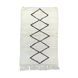 Carpet berbere Beni Ouarain black diamonds  100 X 160 cm