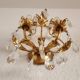 Hand-forged wall lamp gilded with gold leaf and crystals, Italy