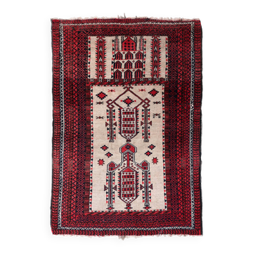 Tapis de prière antique Baluch – 86 x 129 cm – Début du XXe siècle - 1C975