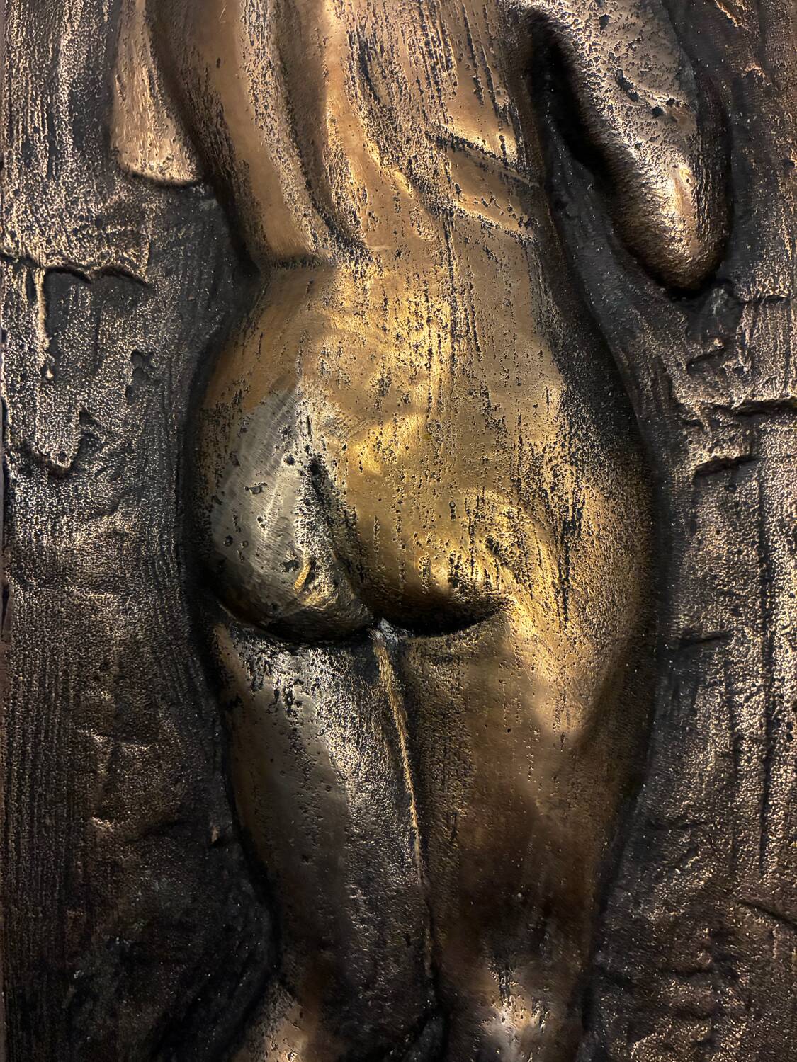 Bronze bas-relief wall panel, signed 20th century