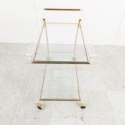 Brass and lucite drinks trolley, 1970s