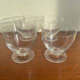 4 Daum Crystal Wine Glasses / Champagne Coupes Briancon Model
