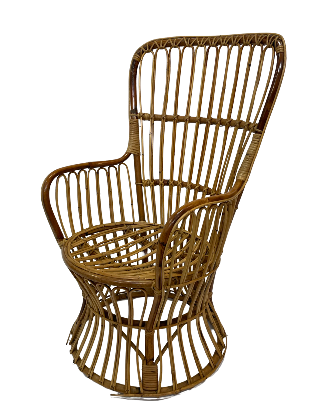 Set of two mid century rattan armchairs by bonacina 1950 design