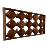 Old teak frame "fish" Scandinavian design of the 60s vintage decoration