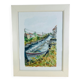 Marine watercolor painting by Jean Pierre Bailleul "La Roubine"