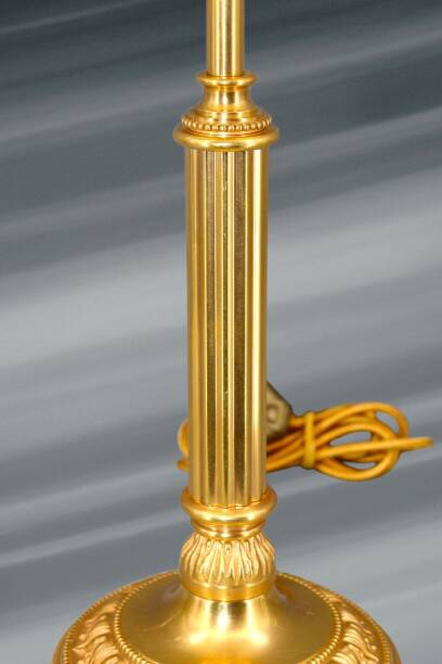 Bronze Gilt Bouillotte Lamp with Pleated Shade