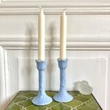 Pair of tulip candlesticks