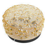 Original 1970’s amber Glass ‘Flower’ wall lamps by Erco