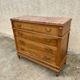 Louis XVI style chest of drawers with marble top