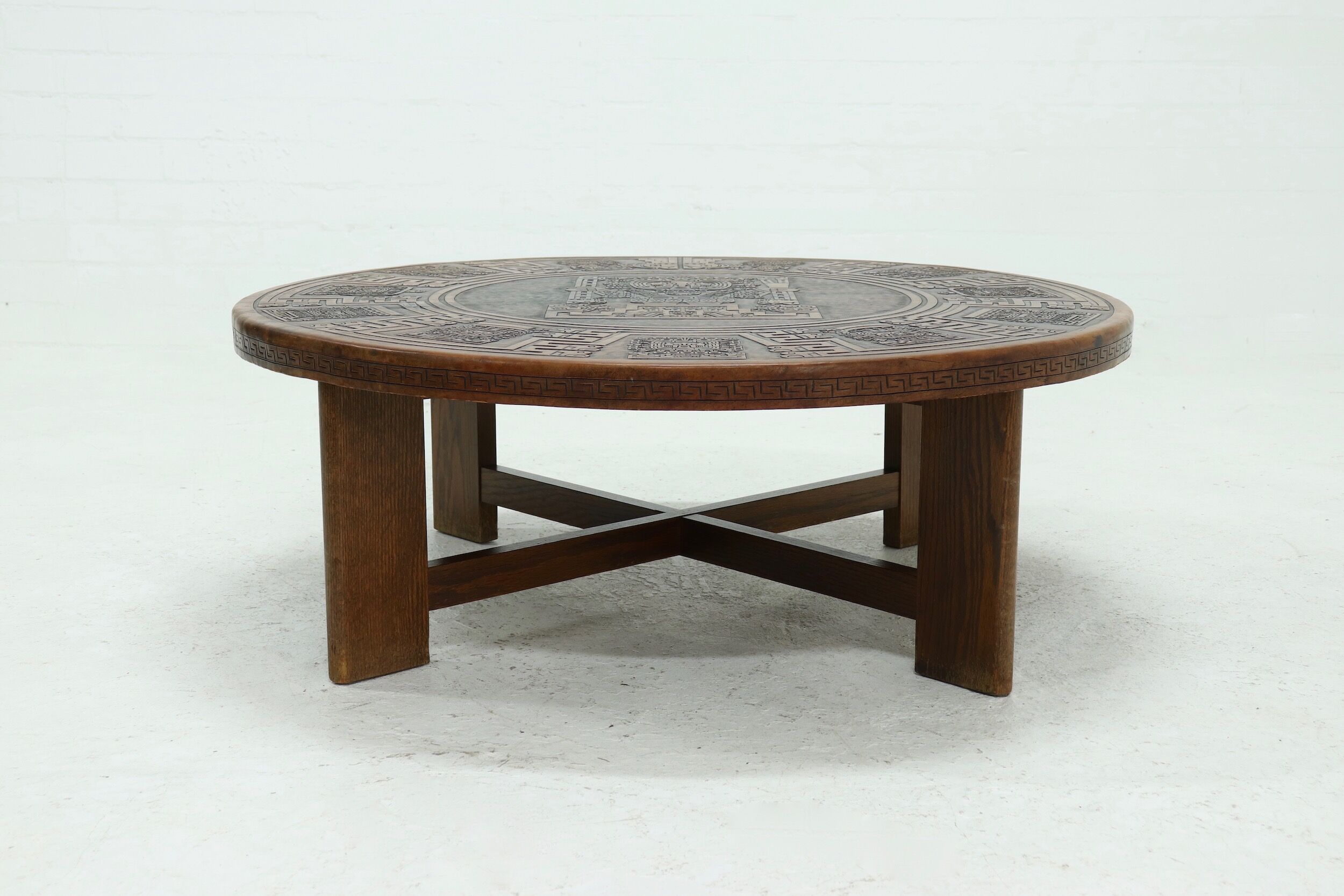 Round Coffee Table by Angel Pazmino for Muebles de Estilo 1960s