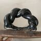 Vintage wooden and ceramic tray