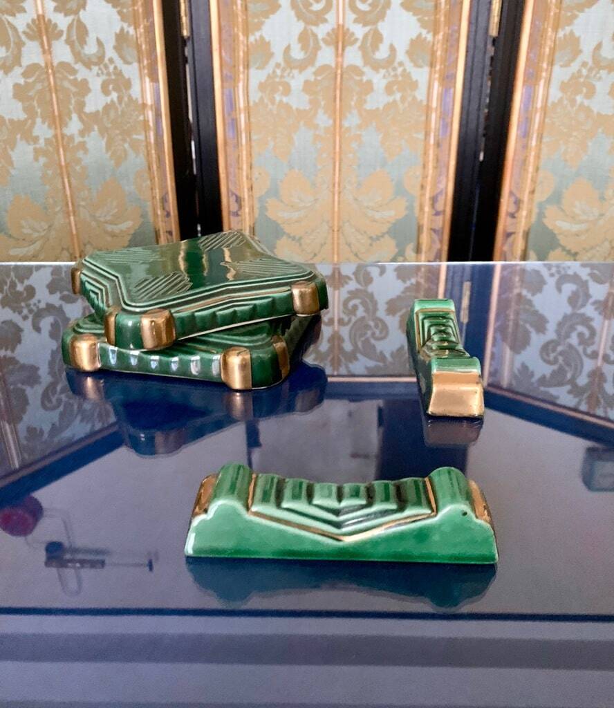 Knife holder + Art Deco bottle coaster