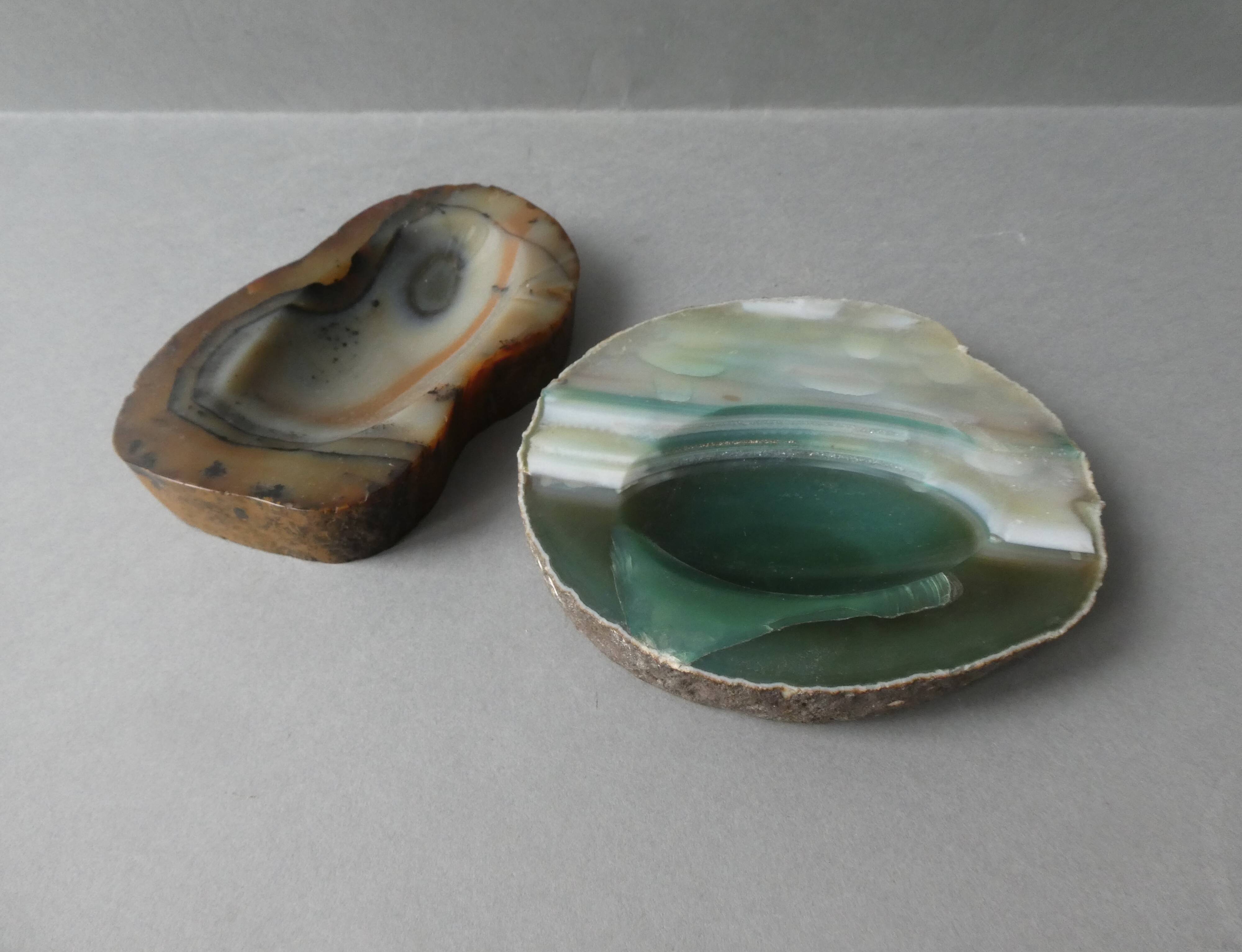 2 agate stone pocket trays