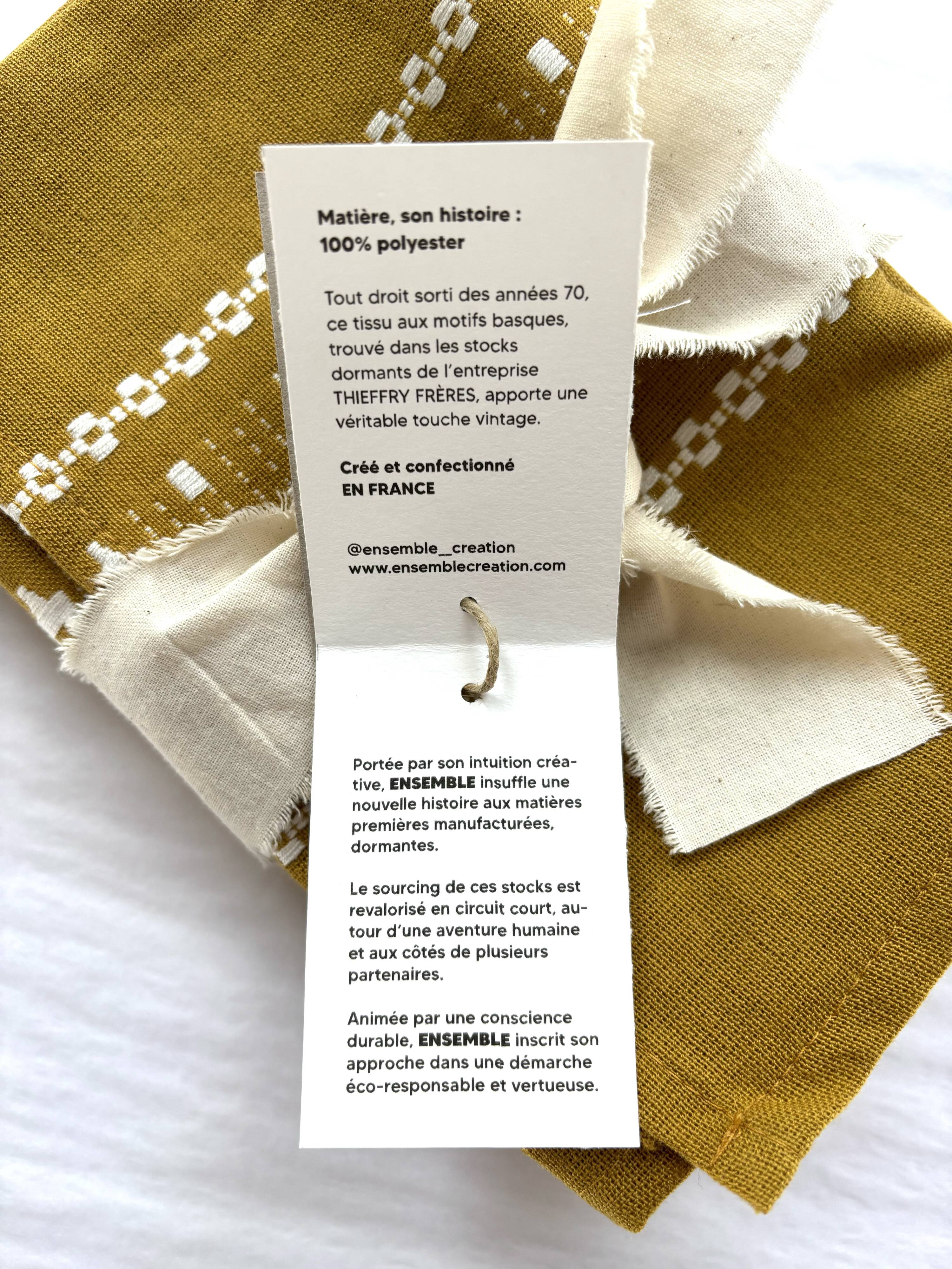Basque pattern towel, mustard
