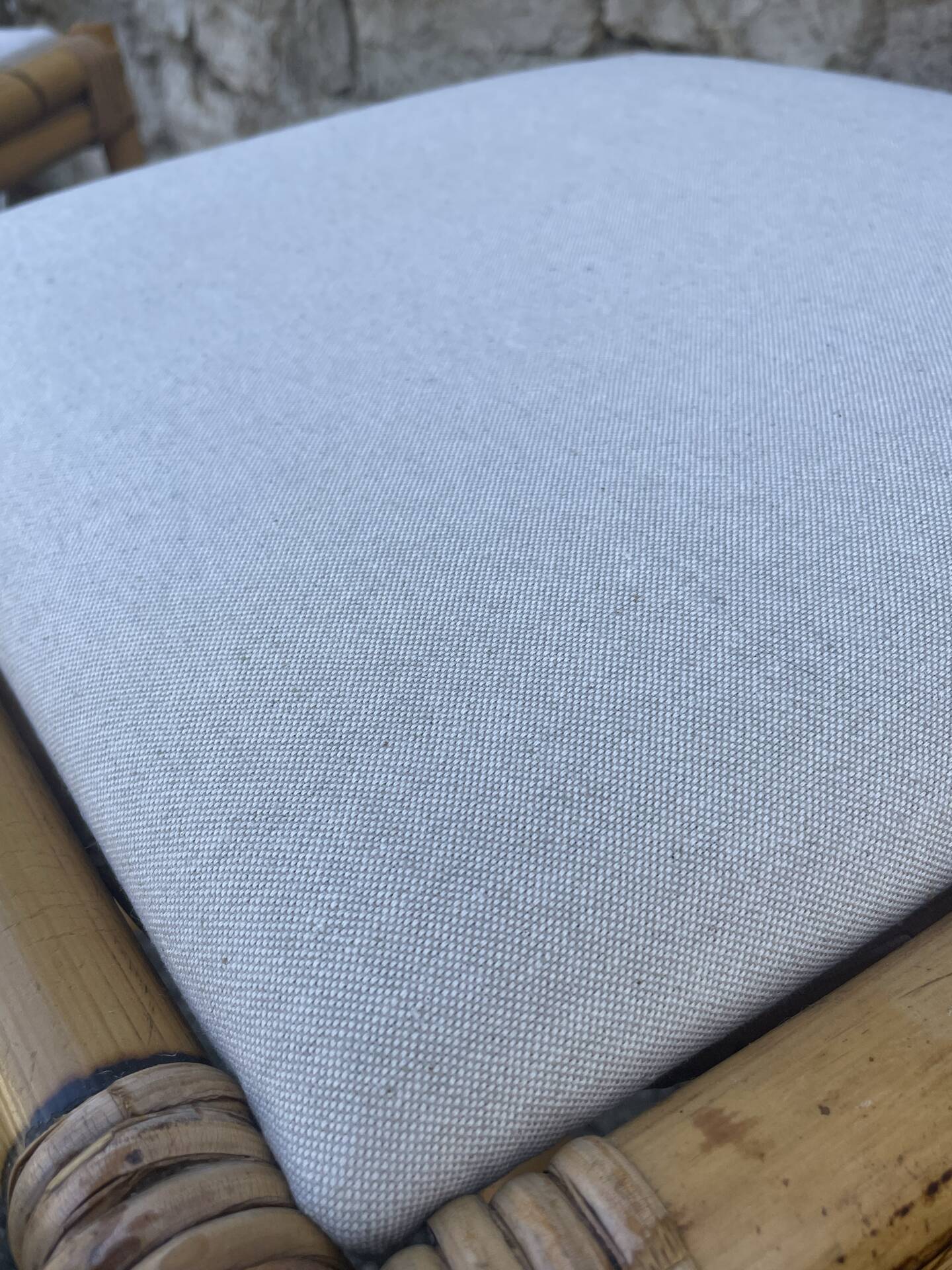 4 tabourets vintage bambou et rotin – années 60/70