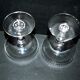 Lot de 2 coupes à champagne anciennes en cristal taillé 1900 frise oves 10.5cm