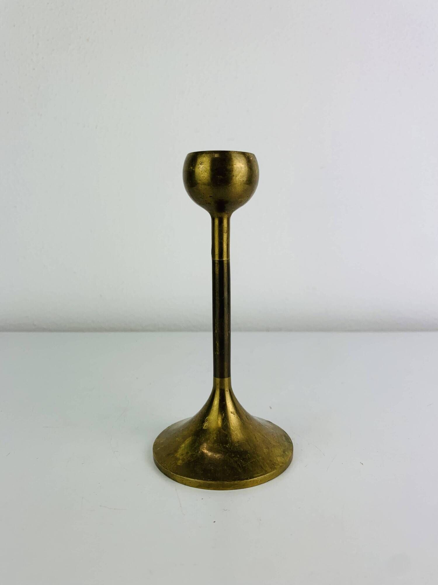 Scandinavian brass candlestick, 1960s, vintage