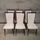 6 white leatherette and mahogany art deco style chairs, 1950