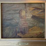 Peinture à l'huile ancienne de petite taille par Nicolai Coster 1901