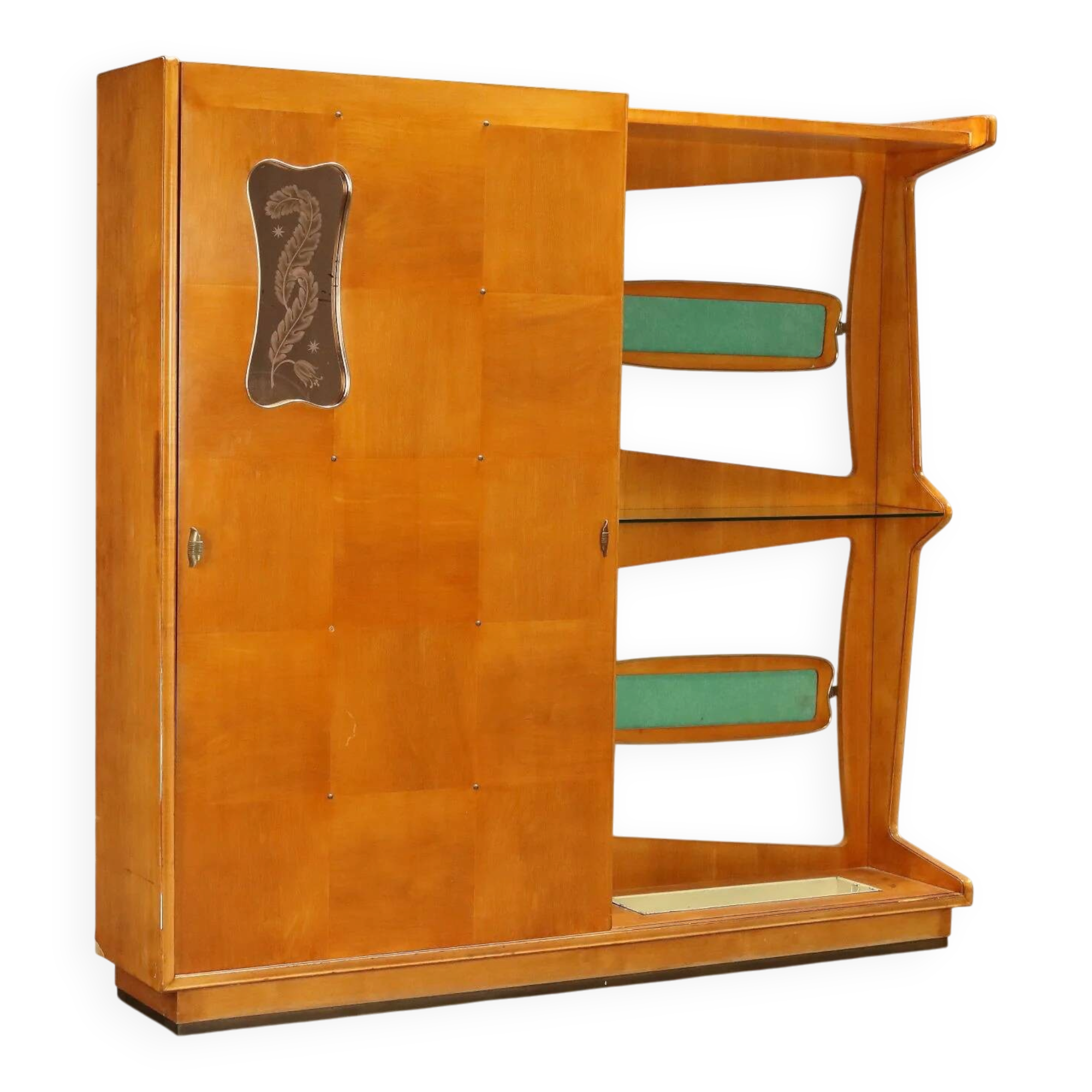 Meuble d’entrée avec console en verre années 1950