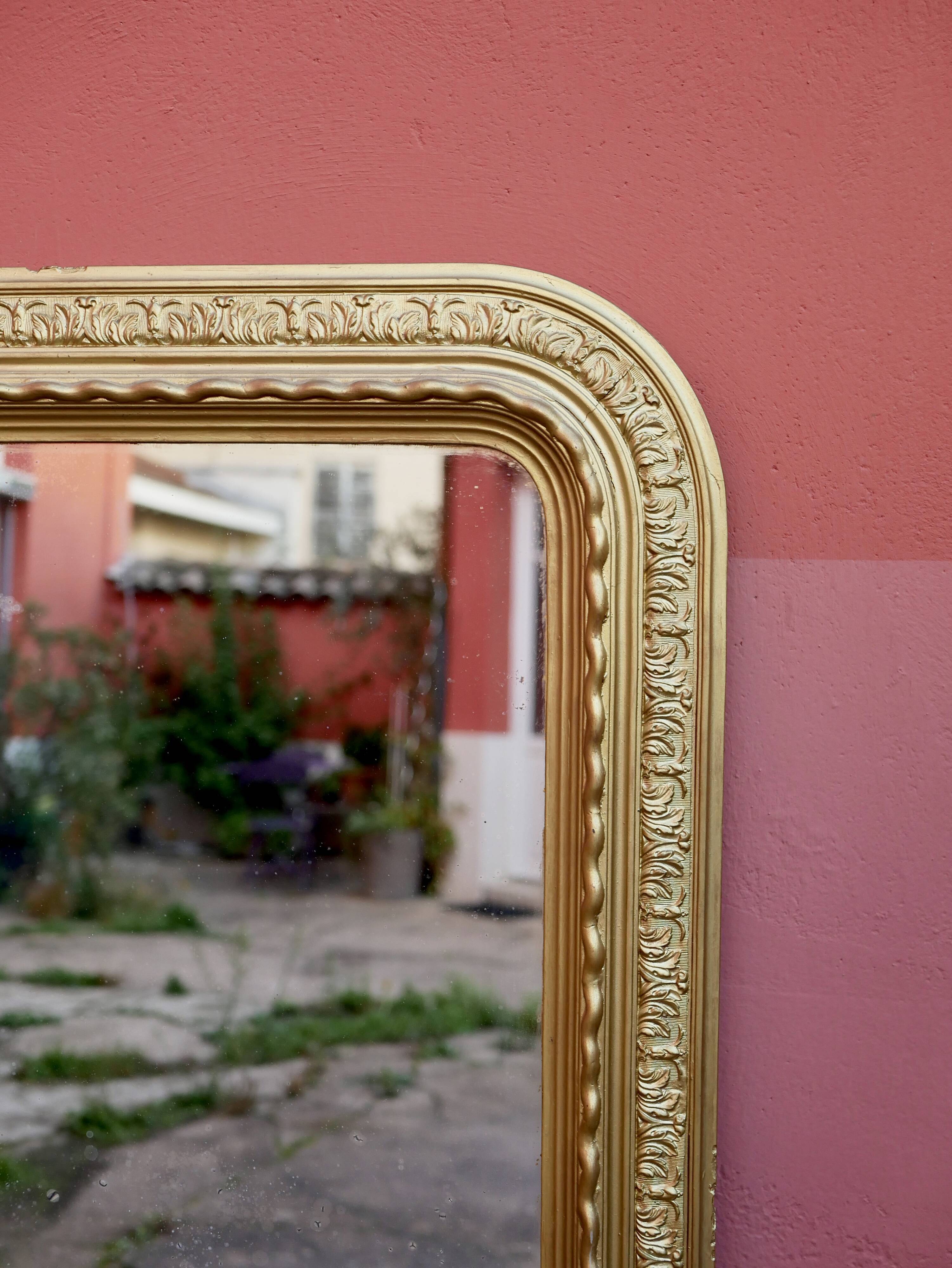 Large old gilded mirror 84x139cm