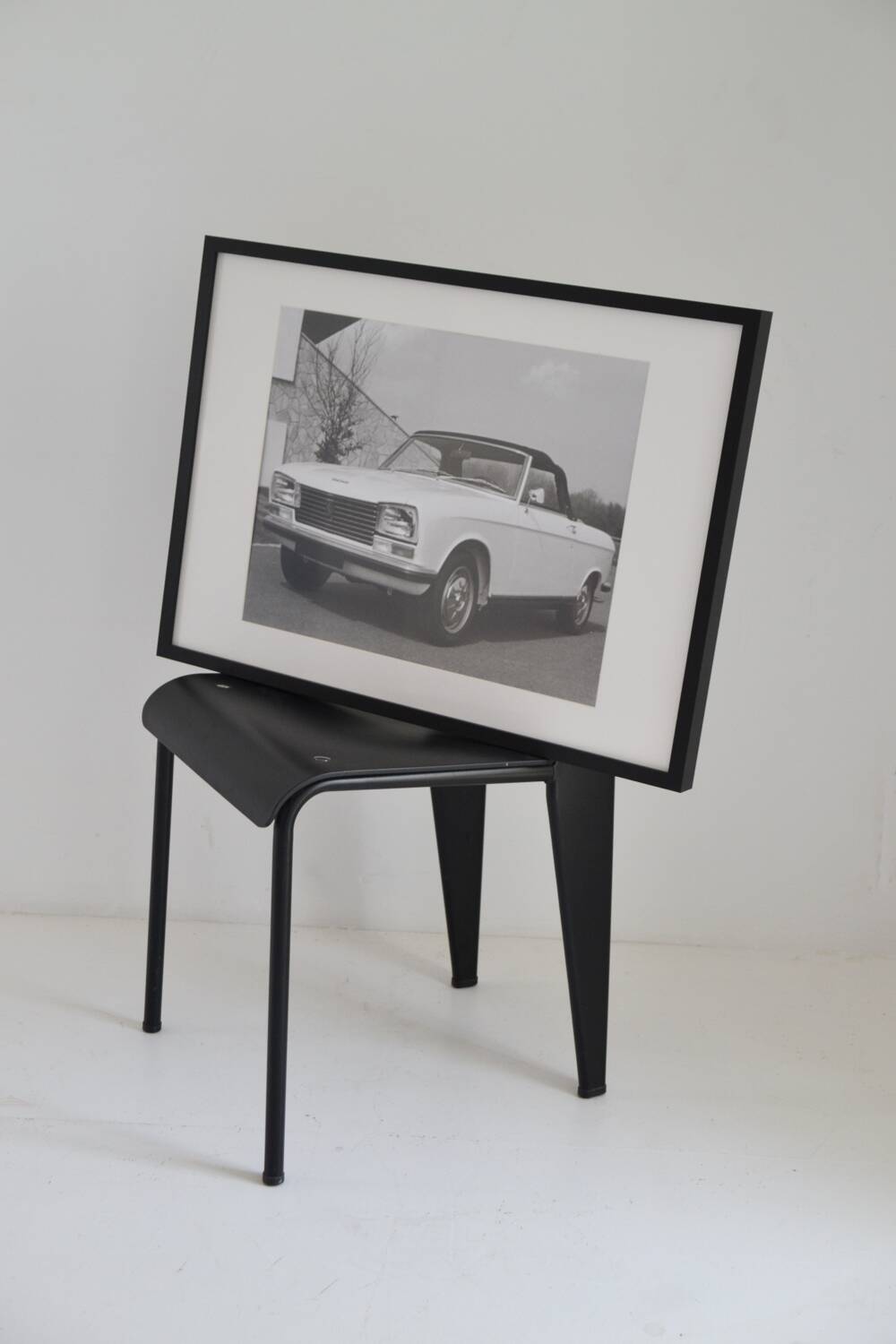 Large framed photograph of a Peugeot 304 convertible