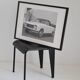 Large framed photograph of a Peugeot 304 convertible